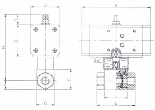 HS-GE-02/DA/SR气动高压直通球阀