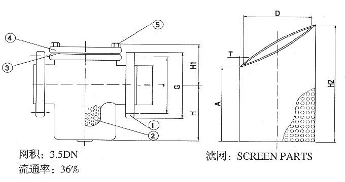 法兰连接筒型过滤器